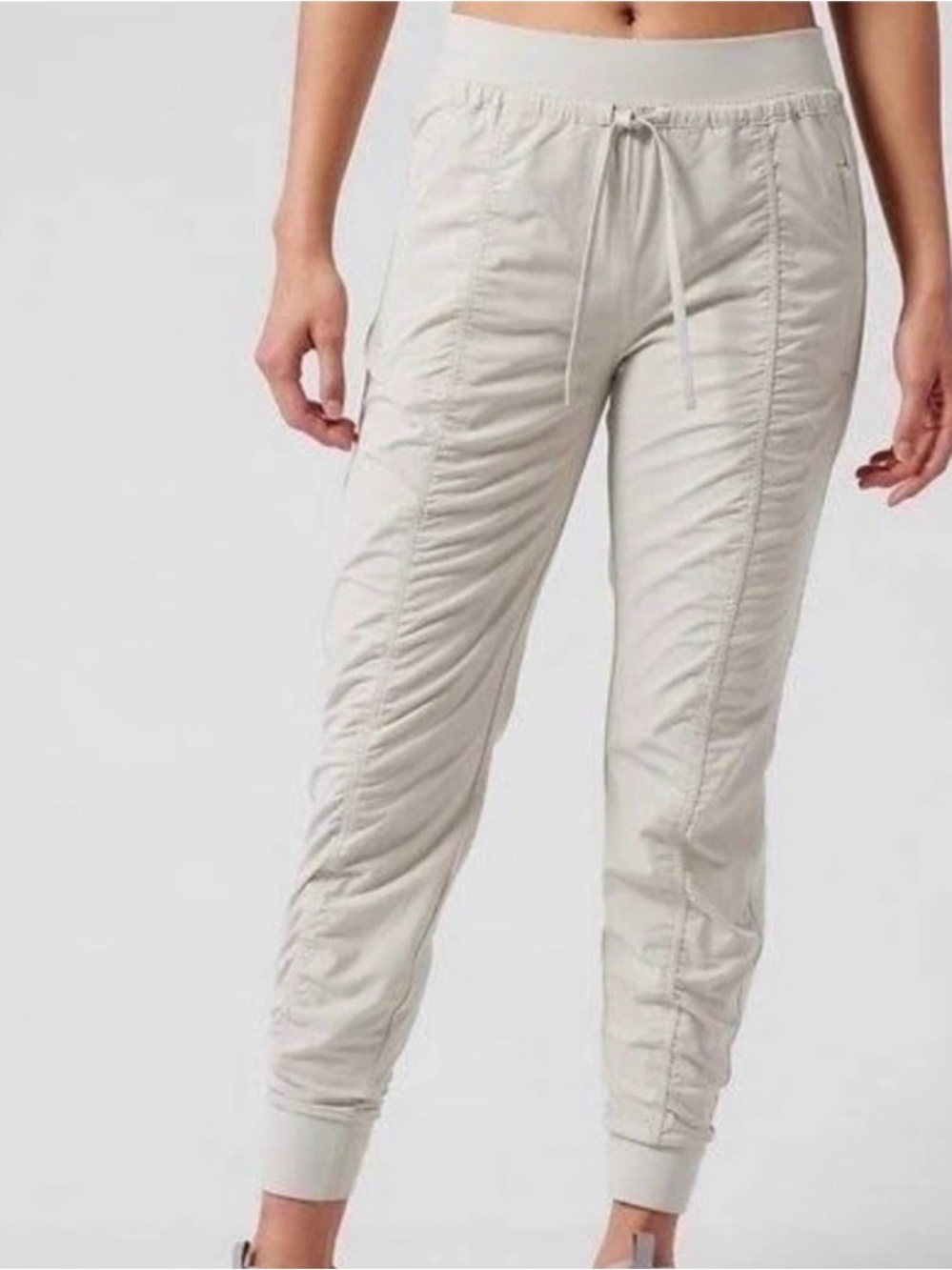 Athleta Light Cream Drawstring Jogger Pants